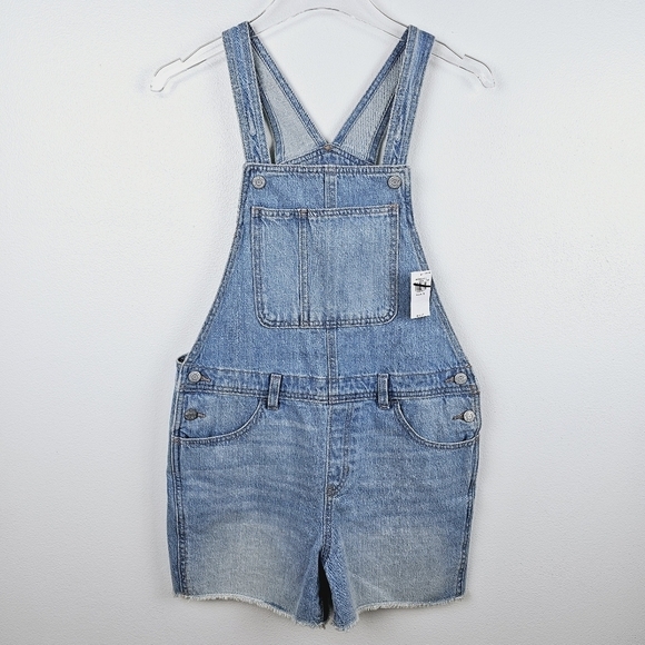Old Navy #879544 Denim Shortalls for Girls NWT, size XL (14-16) - Picture 2 of 8